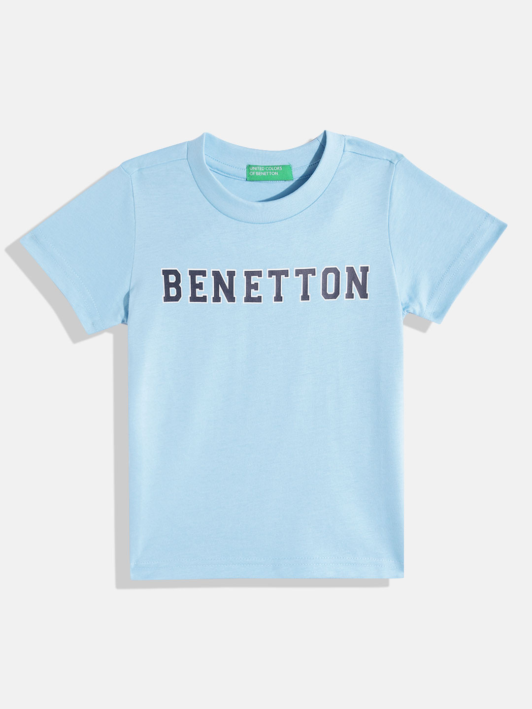 United Colors of Benetton Boys Pure Cotton Brand Logo Printed T-shirt