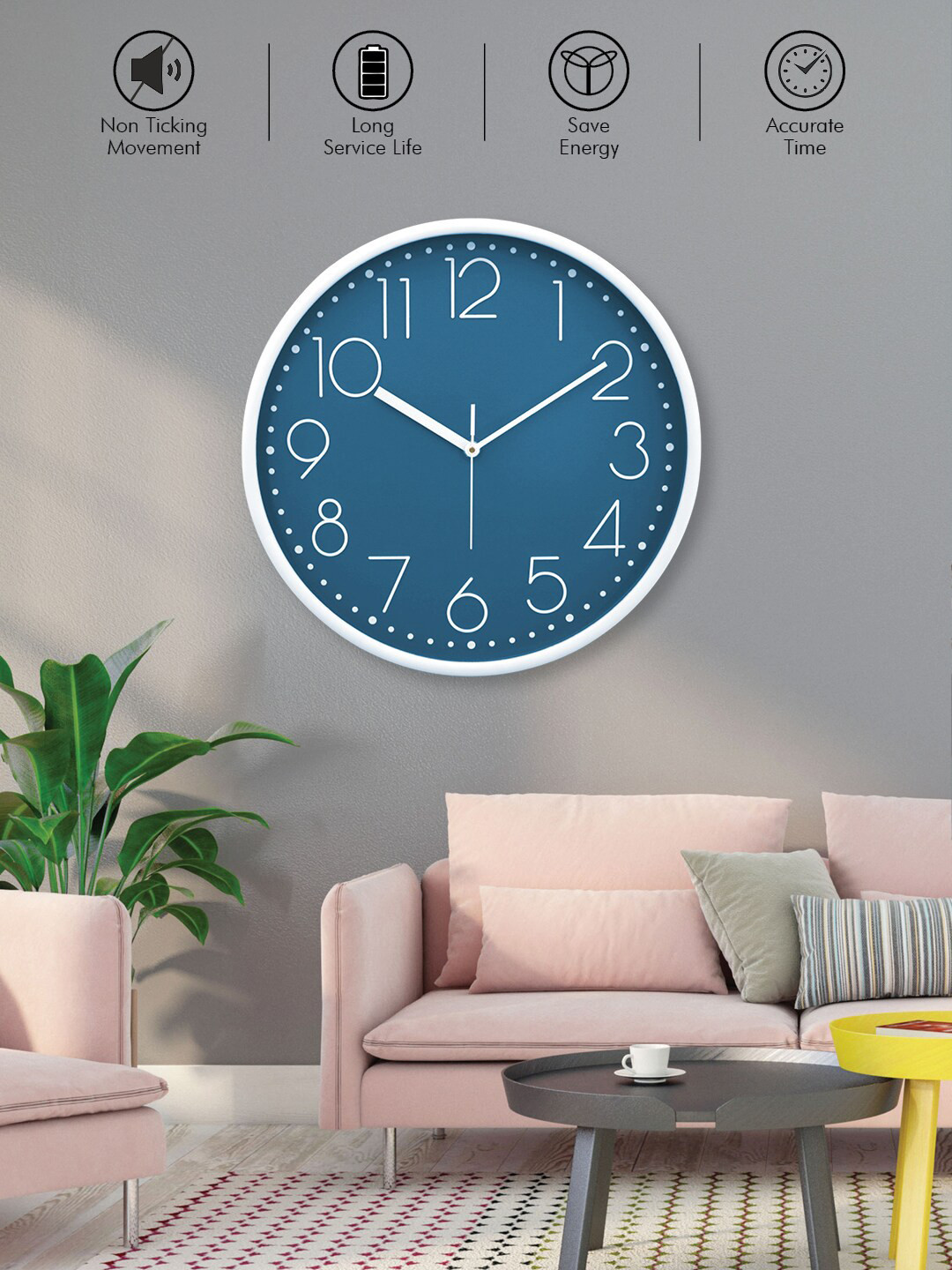 RANDOM Blue & White Contemporary Wall Clock