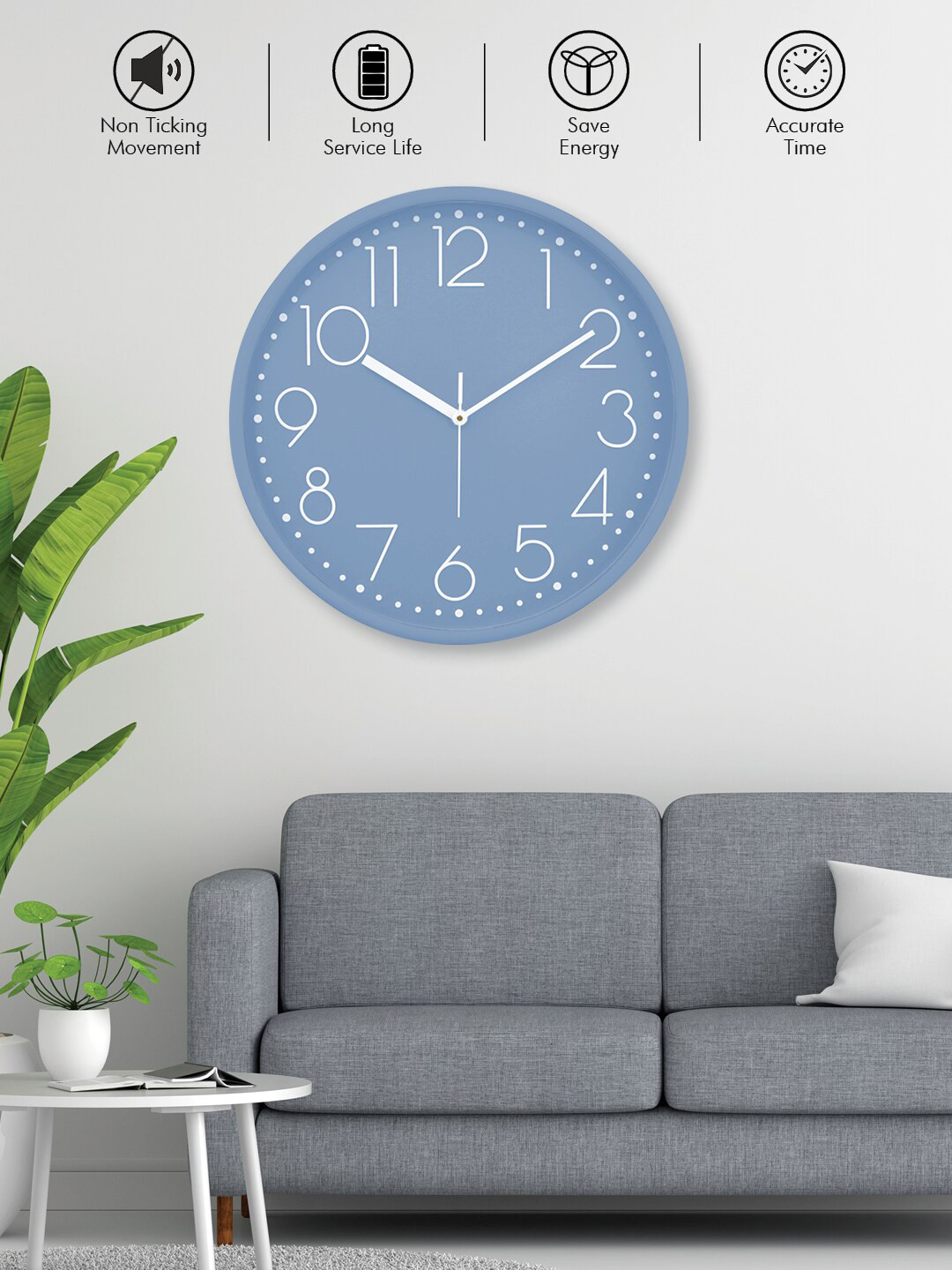 RANDOM Classic & Modern Stylish Plastic Silent Clock Battery Analogue Wall Clock-30cm