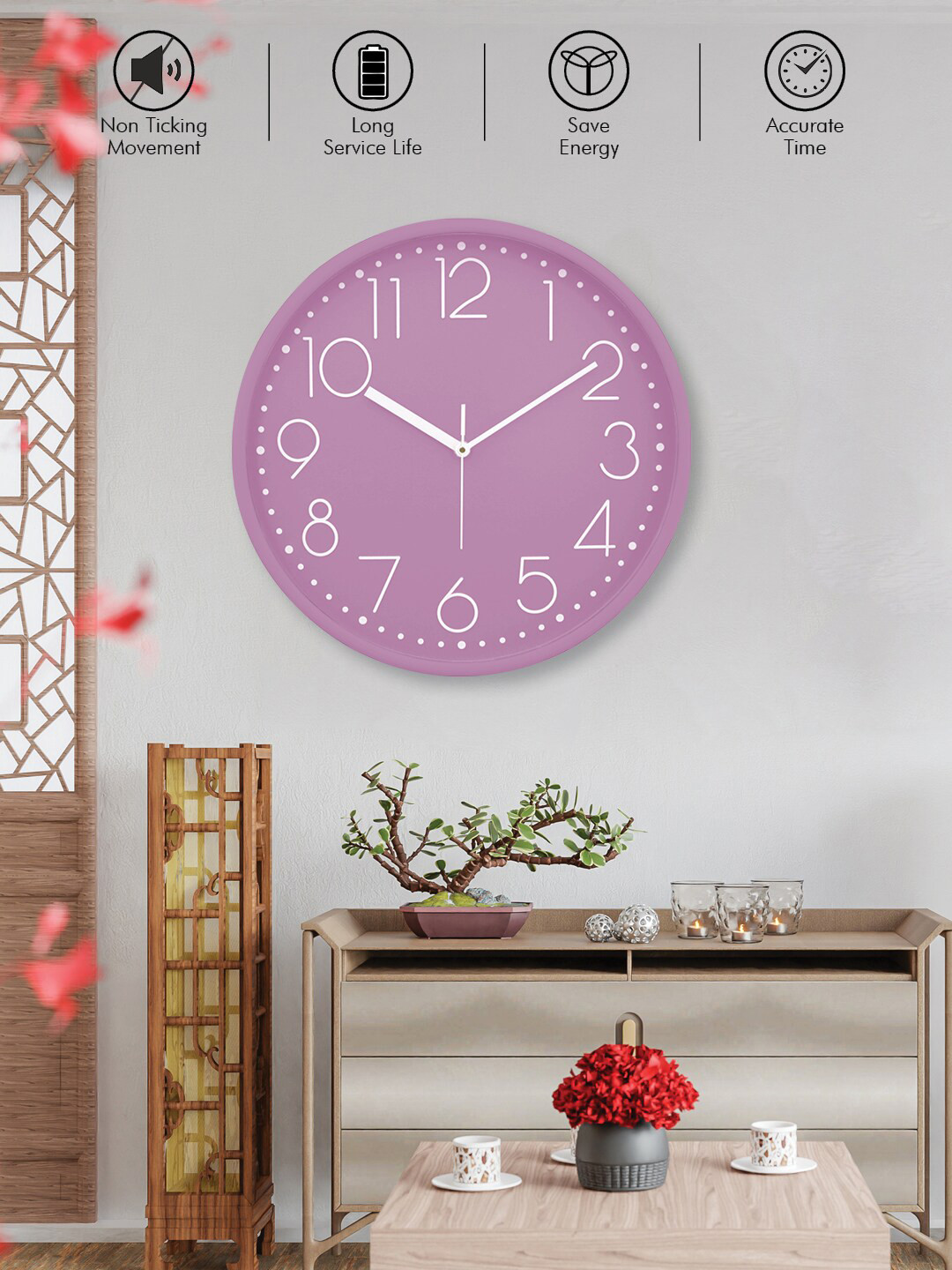 RANDOM Pink & White Contemporary Wall Clock