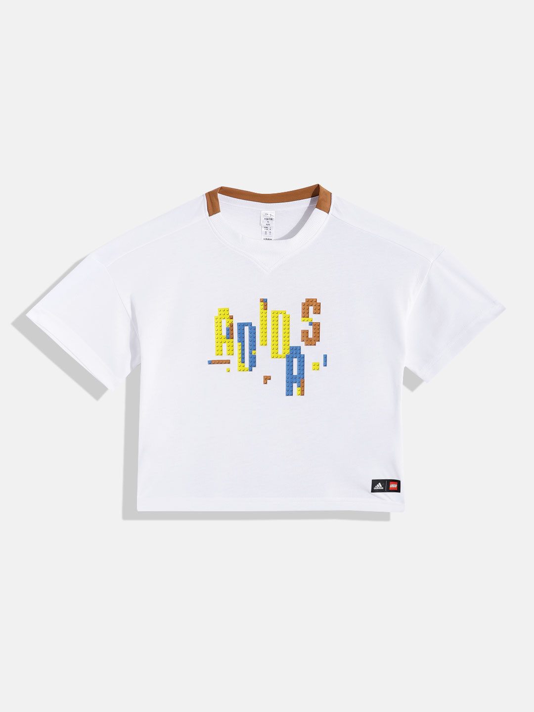 ADIDAS Kids Brand Logo Printed Drop-Shoulder Sleeves Loose Fit LK LEGO CL T-shirt