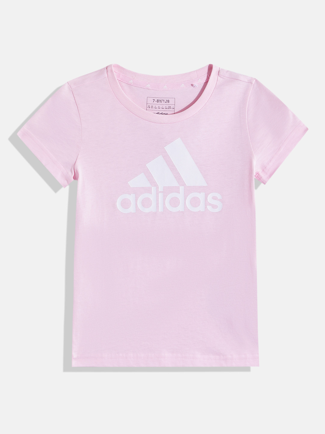 ADIDAS Girls Pure Cotton Brand Logo Printed Slim Fit BL T-shirt