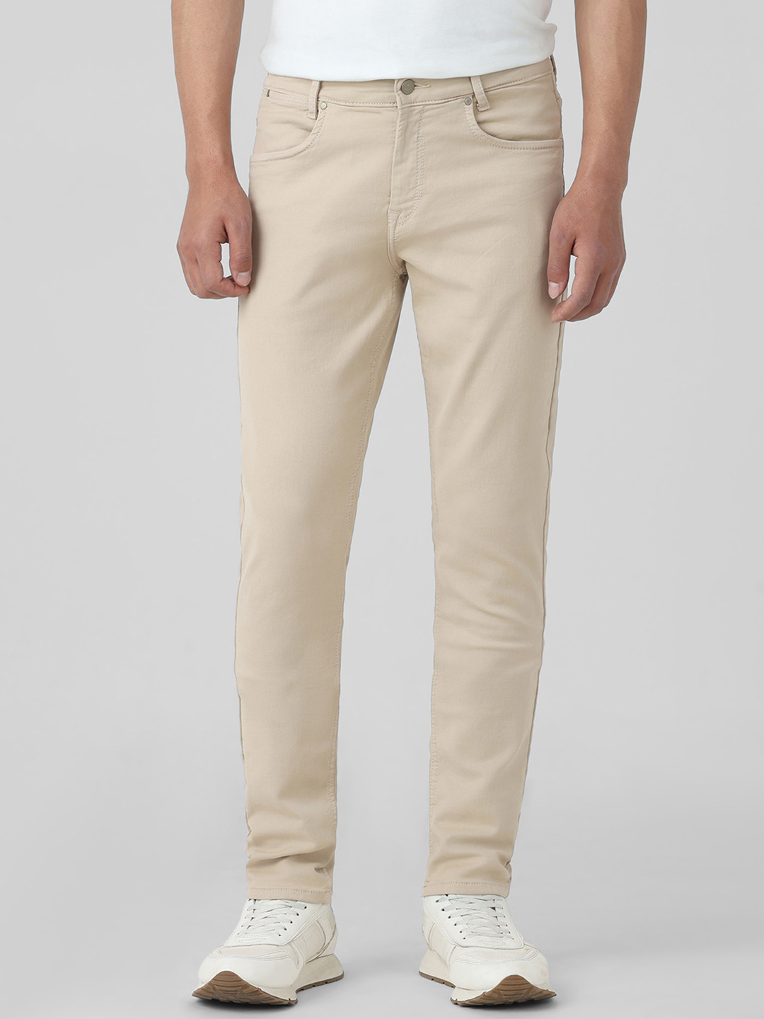 Mufti Men Mid Rise Plain Cotton Skinny Fit Trousers