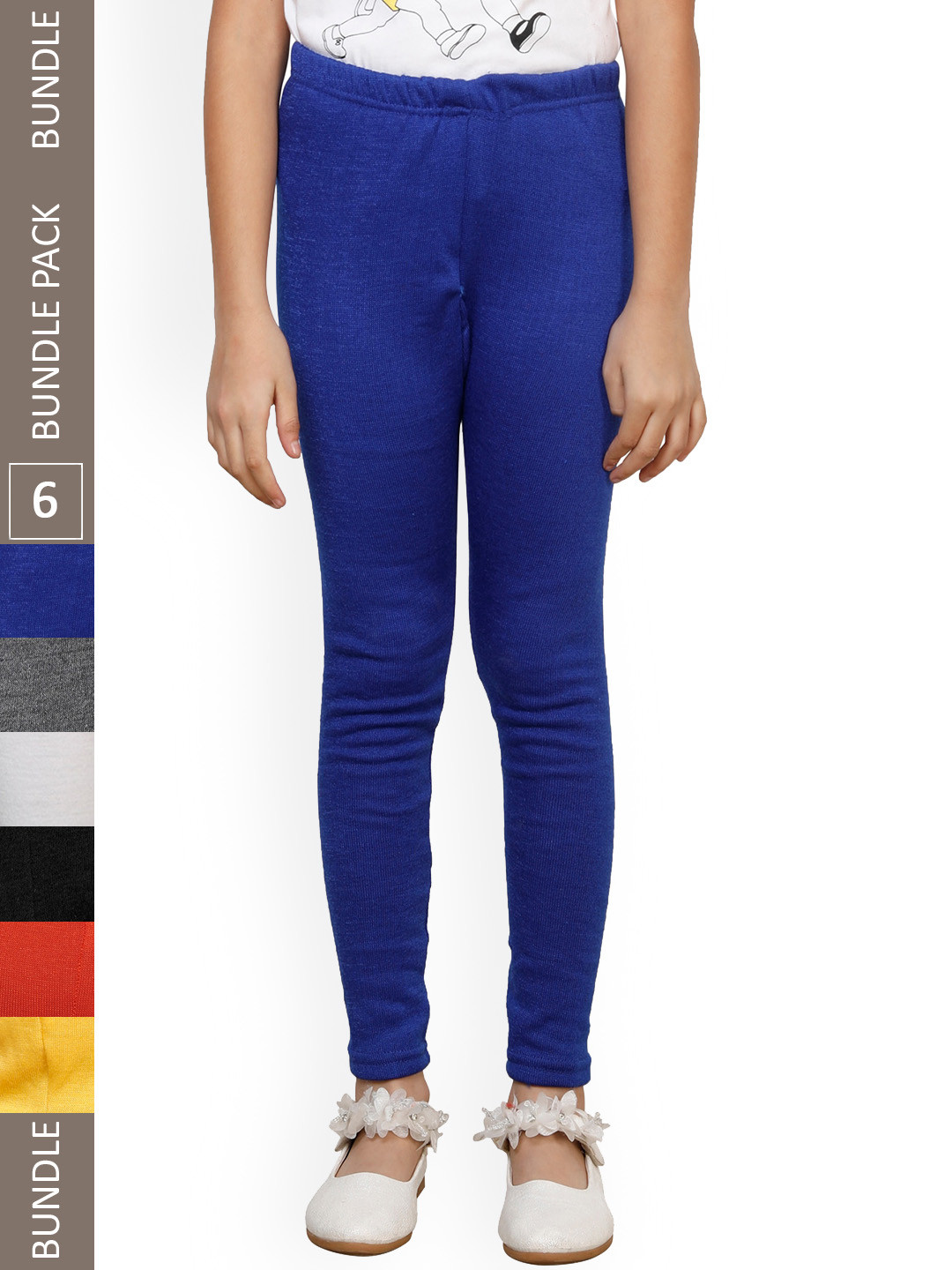 IndiWeaves Girls Pack Of 6 Ankle Length Warm Leggings