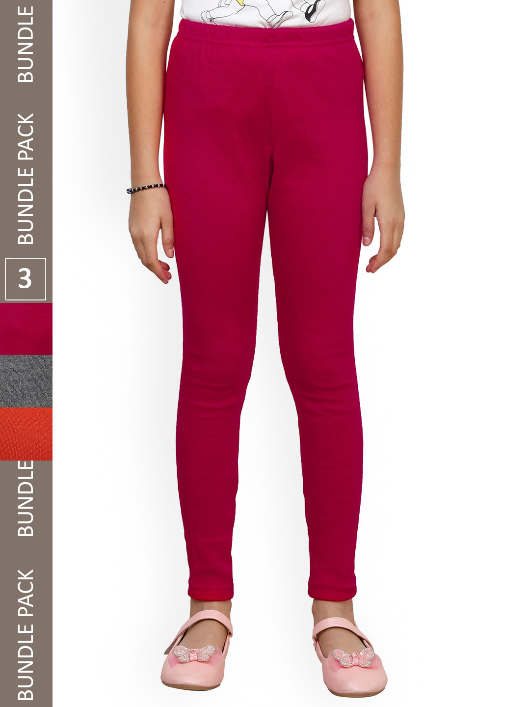 IndiWeaves Girls Pack Of 3 Ankle Lenth Woollen Leggings