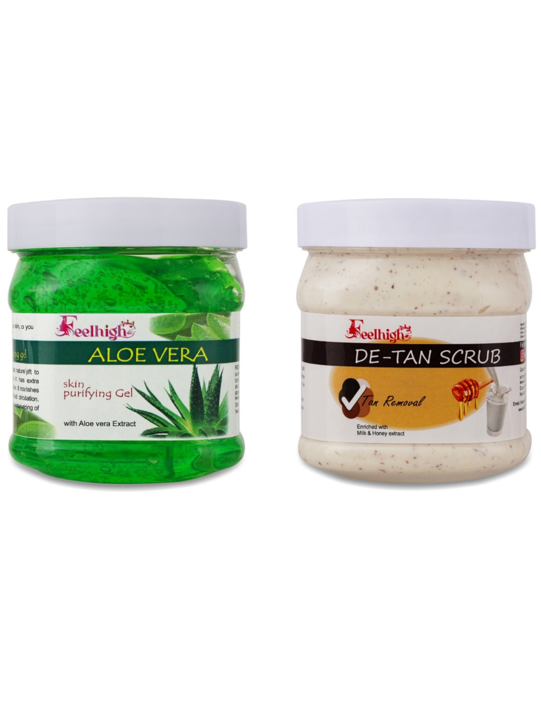 FEELHIGH Set of Aloe Vera Gel & De Tan Scrub - 500 g Each