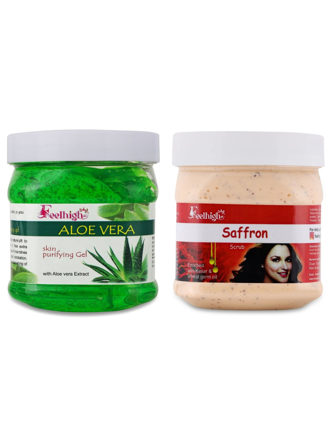 Feelhigh Aloevera Gel & Saffron Scrub -500 Gm