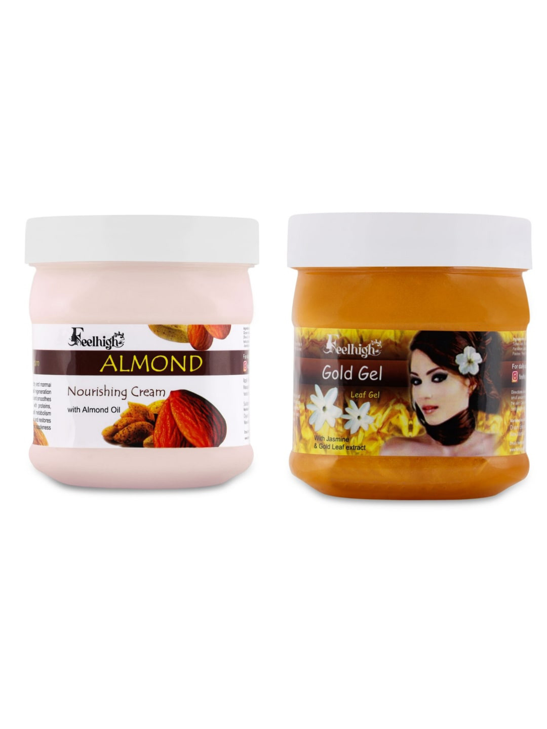 FEELHIGH Set Of 2 Almond Cream & Gold Skin Purifying Gel 500ml+ 500ml