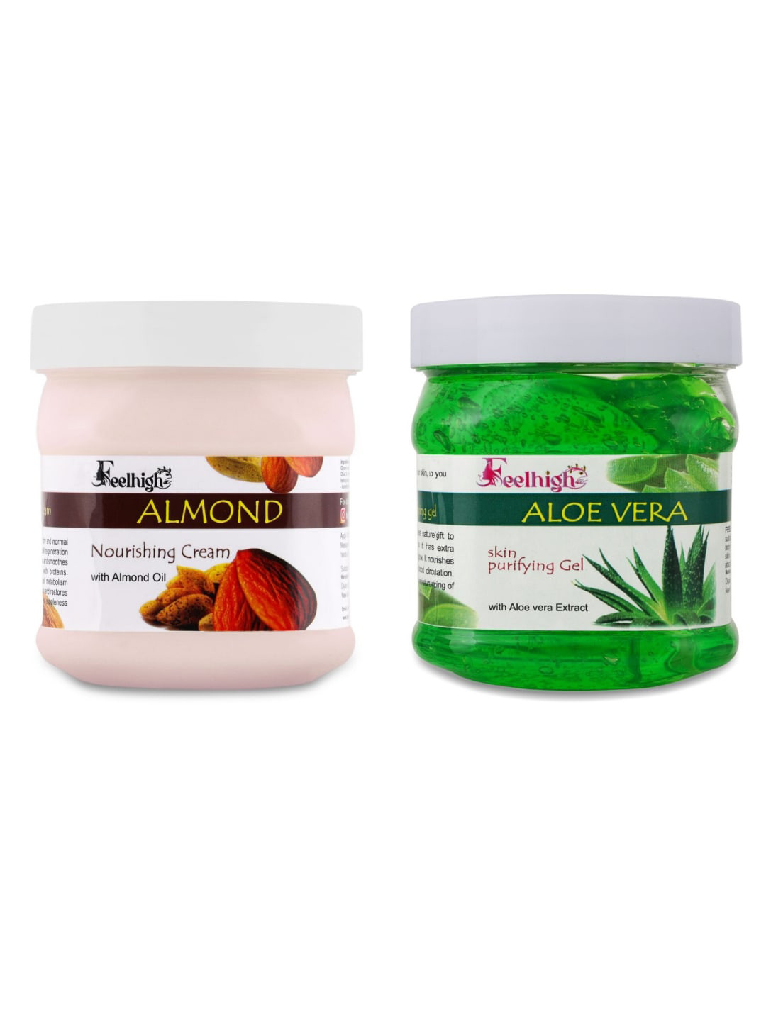 FEELHIGH Set Of 2  Almond Cream & Aloe Vera Skin Purifying Gel -500ml Each