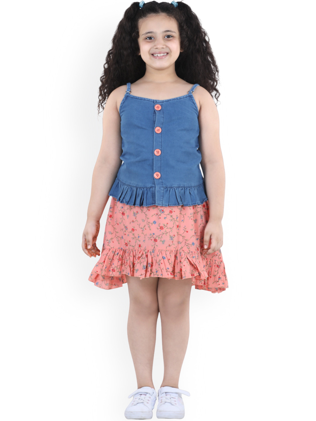Aj DEZInES Girls Sleeveless Top With Skirt