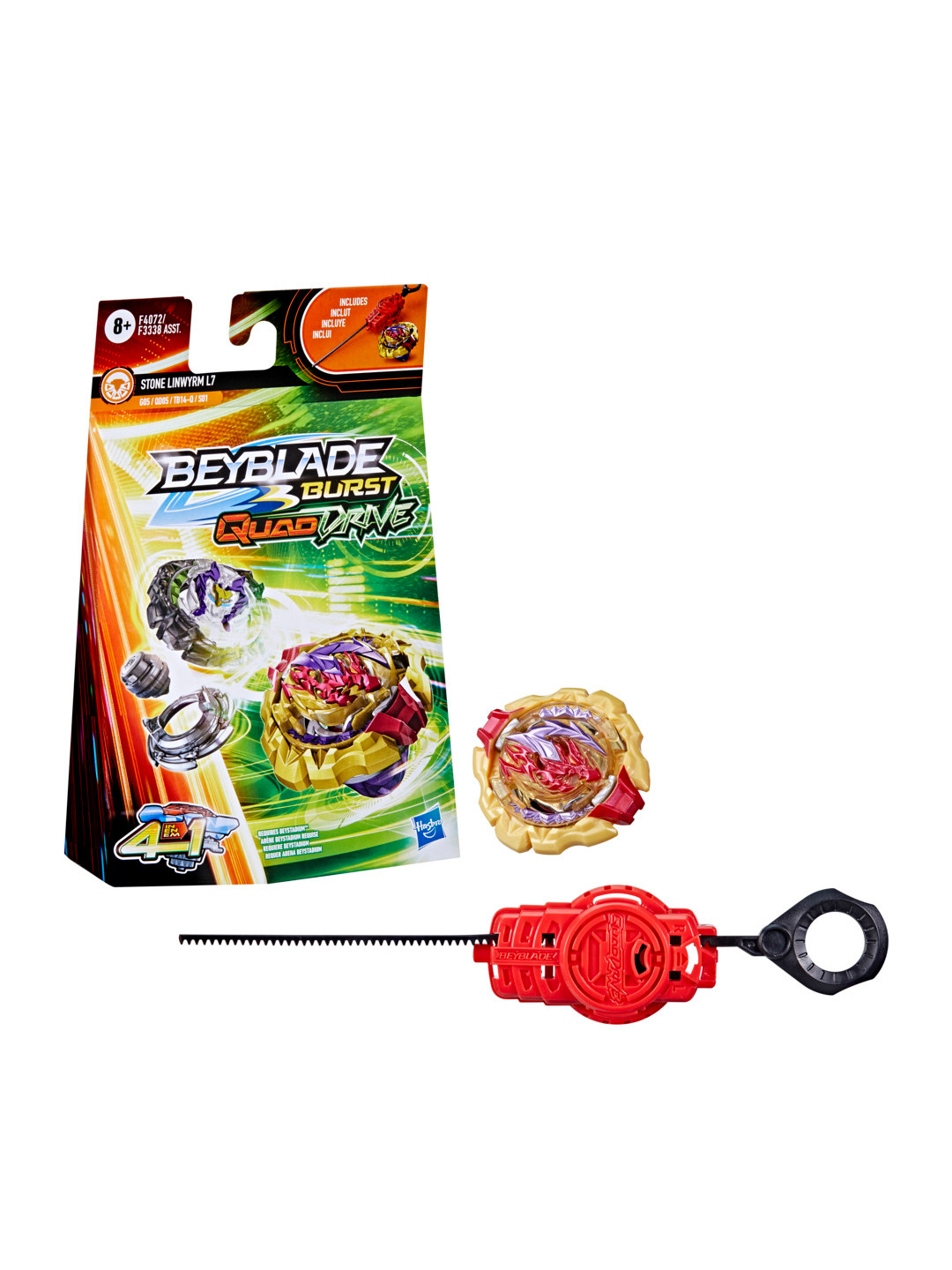 BEY BLADE Kids Burst Quad Drive Stone Linwyrm L7 Spinning Top For 8+ Years
