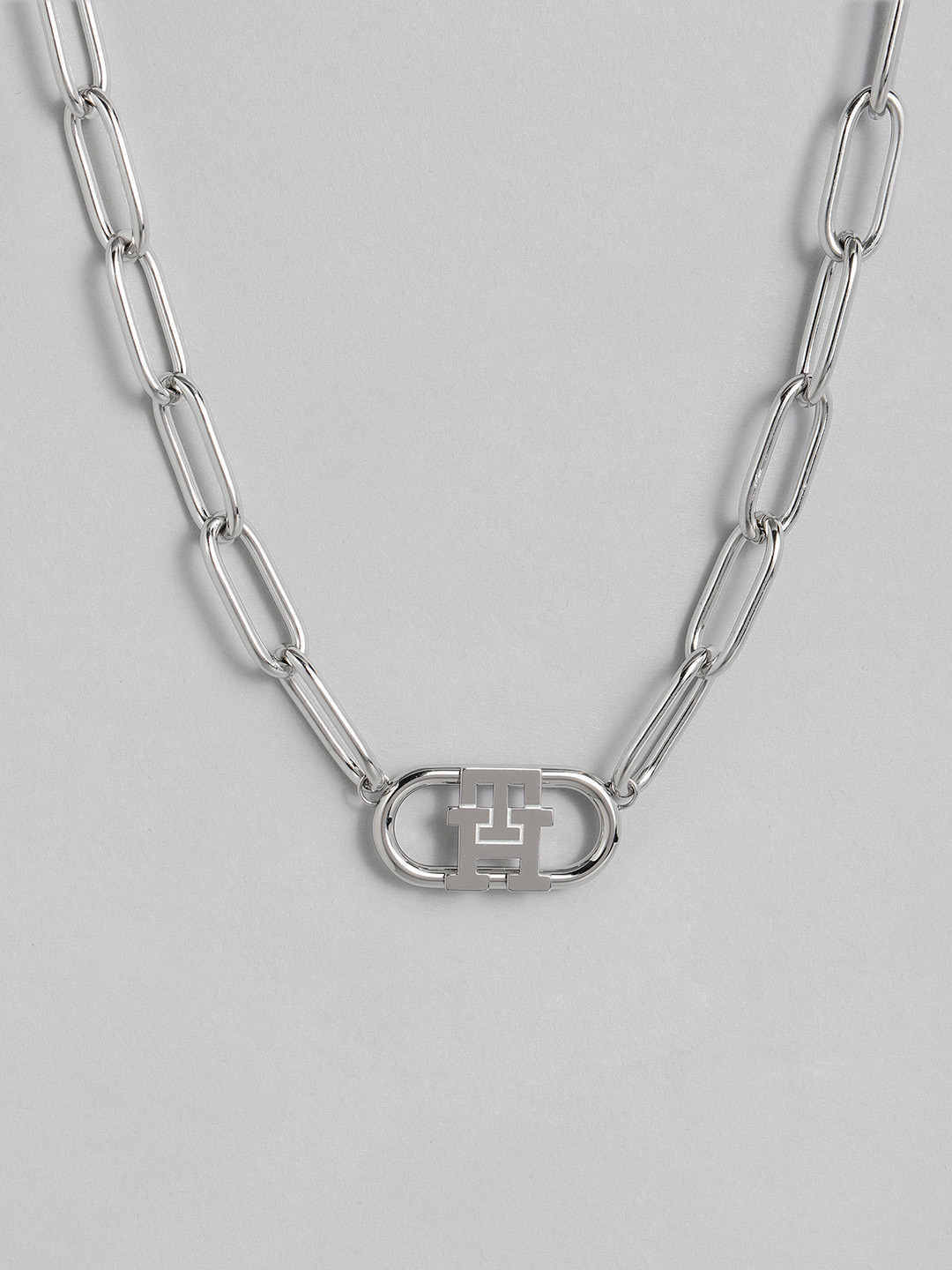 Tommy Hilfiger Monogram Chain Link Stainless Steel Necklace