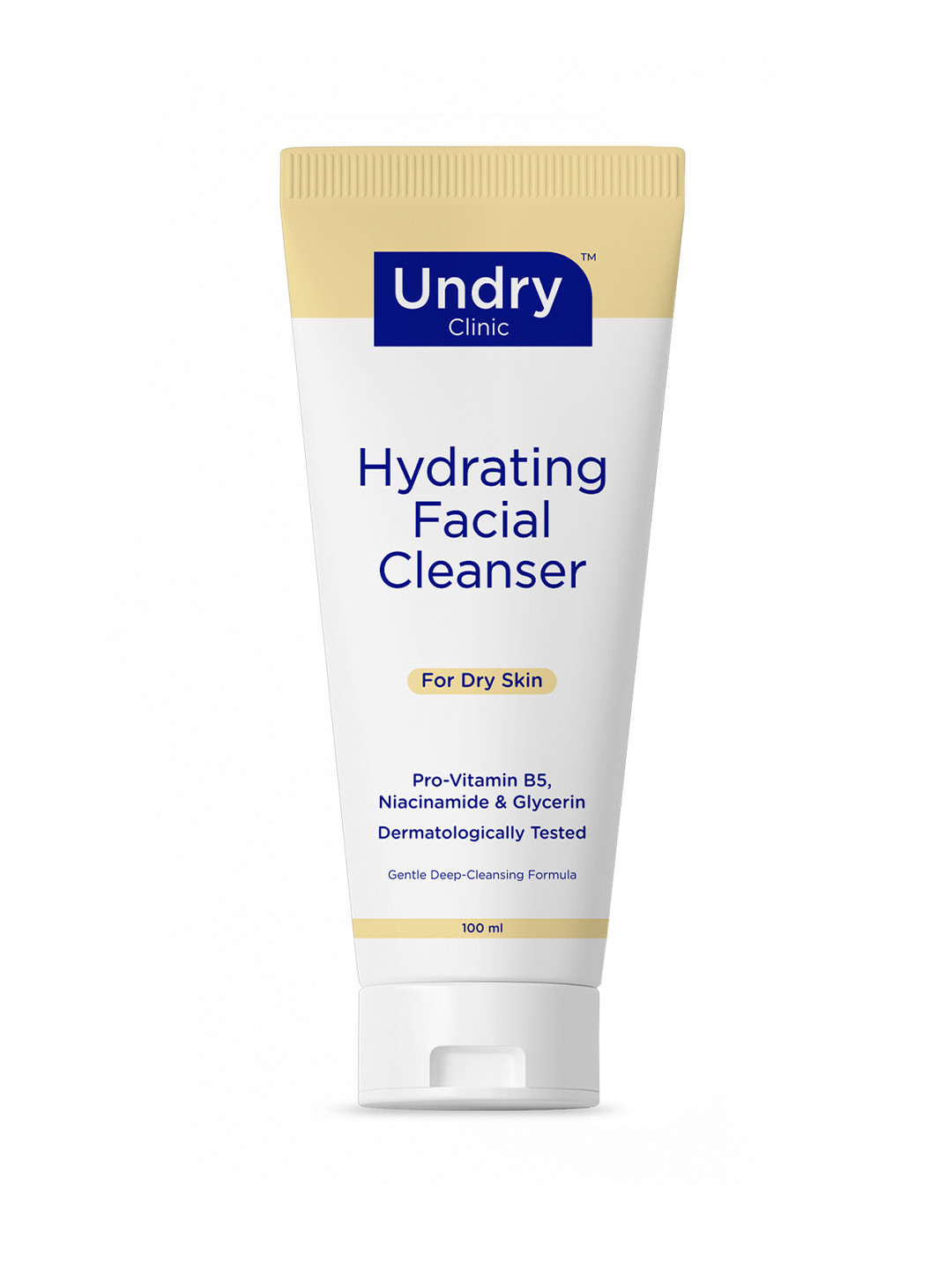 Undry Pro-Vitamin B5+Niacinamide+Glycerin Hydrating Facial Cleanser for Dry Skin - 100 ml