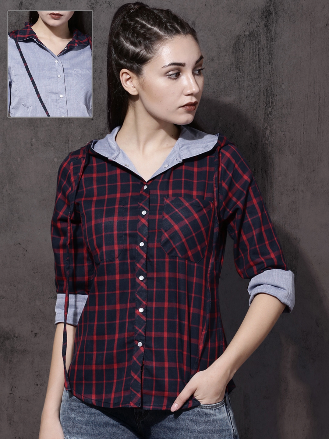 Blue Regular Fit Checked Casual Shirt 