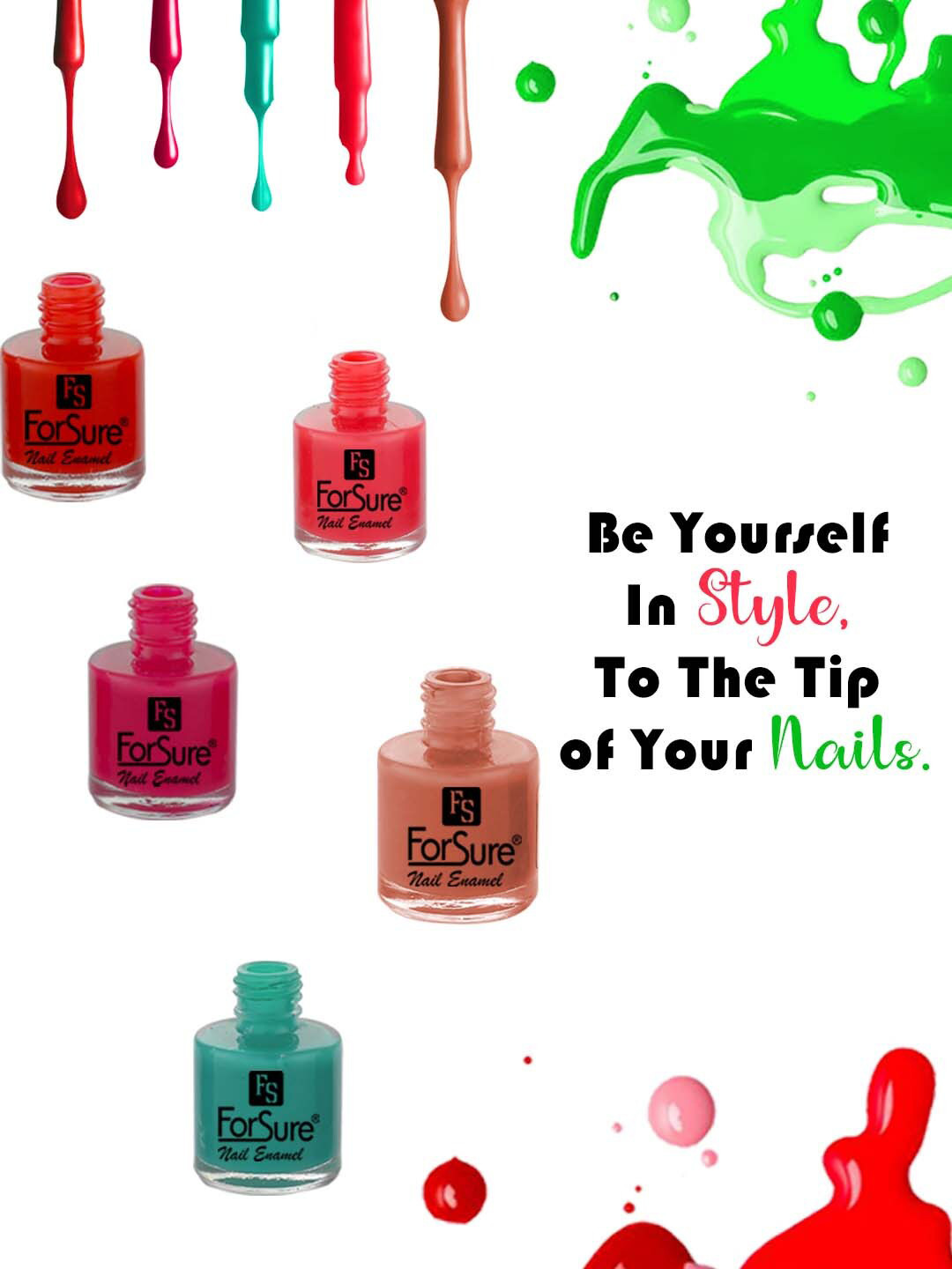 ForSure Set Of 2 Quick Dry Nail Paint 8ml Each - Hot Magenta 101 - Absolute Pink 102