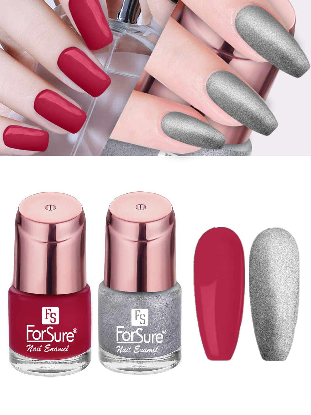 ForSure Set Of 2 Shining Quick Dry Nail Paint 8 ml Each - Shade 105 & 106
