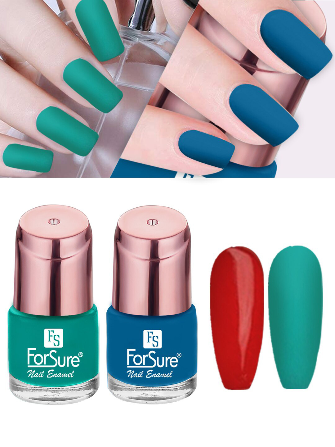 ForSure Set Of 2 Shining Quick Dry Matte Nail Paint 8 ml Each - Shade 112 & 113