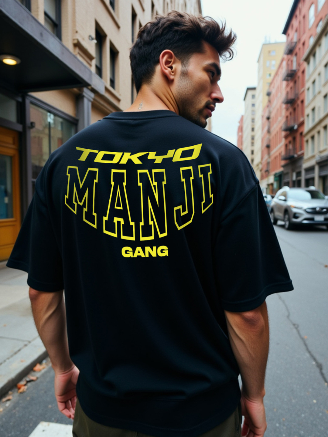 Tokyo Manji Gang Typography Printed Cotton T-shirt