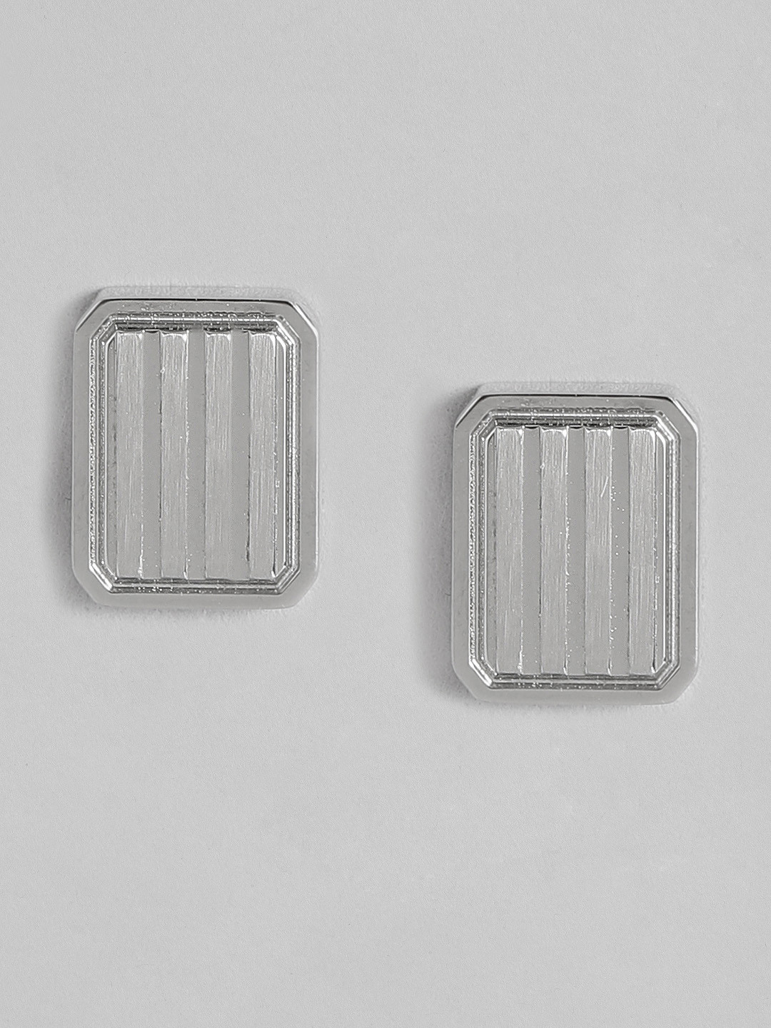 Tommy Hilfiger Silver Plated Stainless Steel Geometric Studs