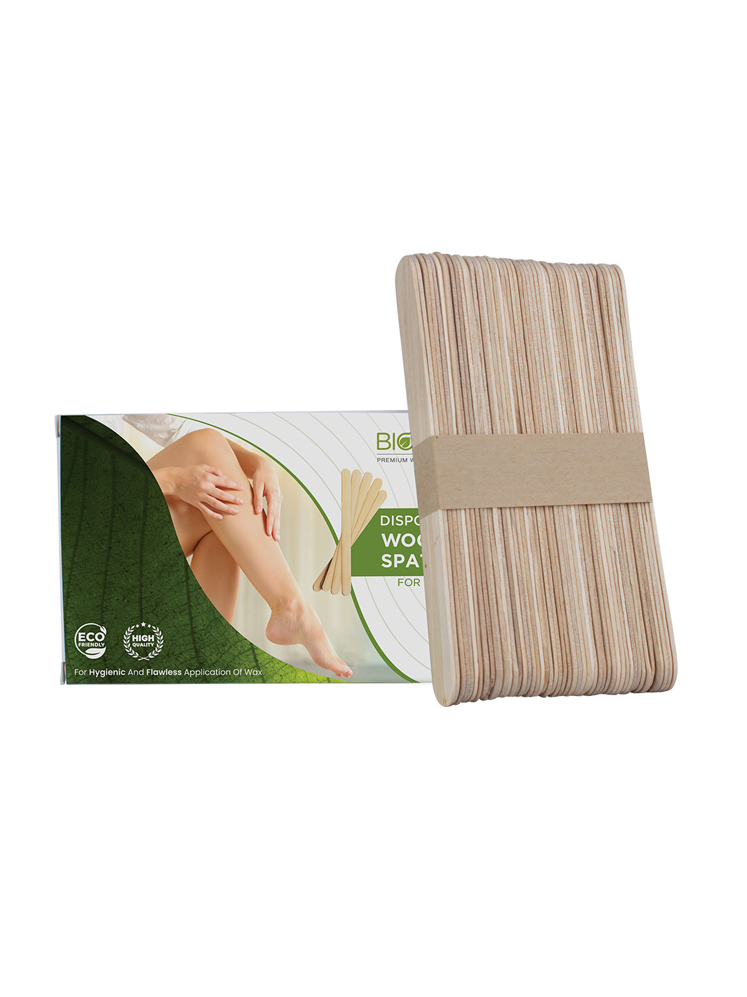 Biosoft 100-Pcs Disposable Wooden Spatula for Waxing