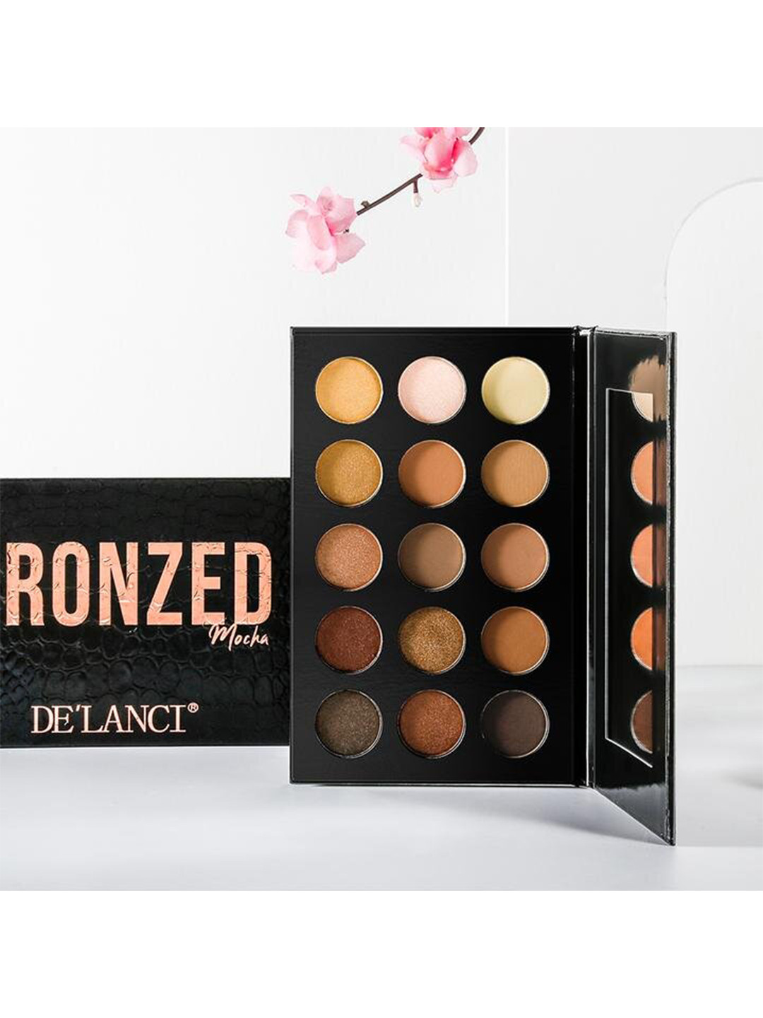 DE'LANCI 15 Pcs Bronzed Mocha Nude Eyeshadow