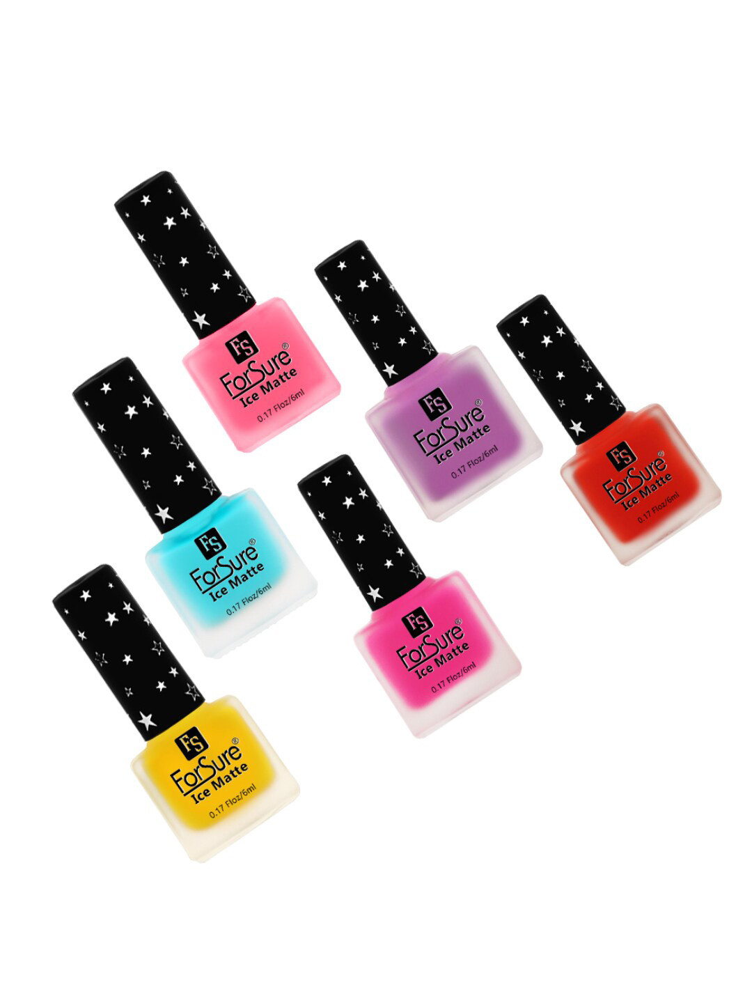 ForSure Set of 6 Ice Matte Quick Dry Chip & Shock Resistant Nail Polish - 6 ml each