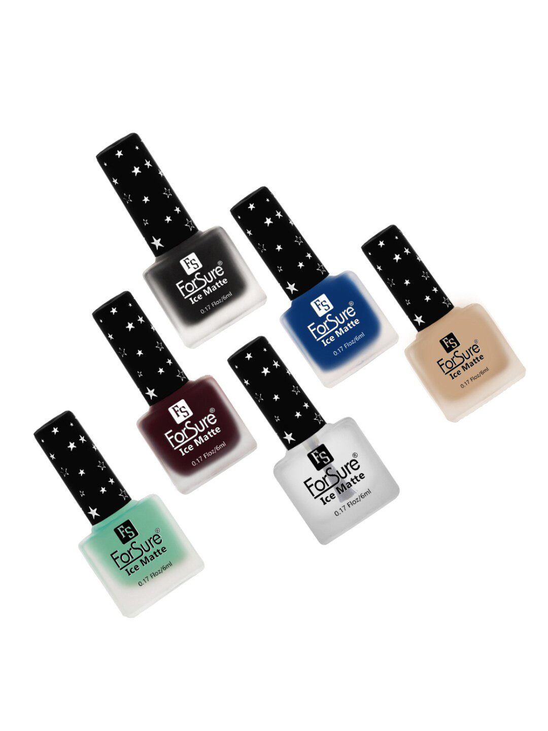 ForSure Ice Matte Set of 6 Nail Paints - 6ml Each - 107 - 108 - 109 - 110 - 111 - 112