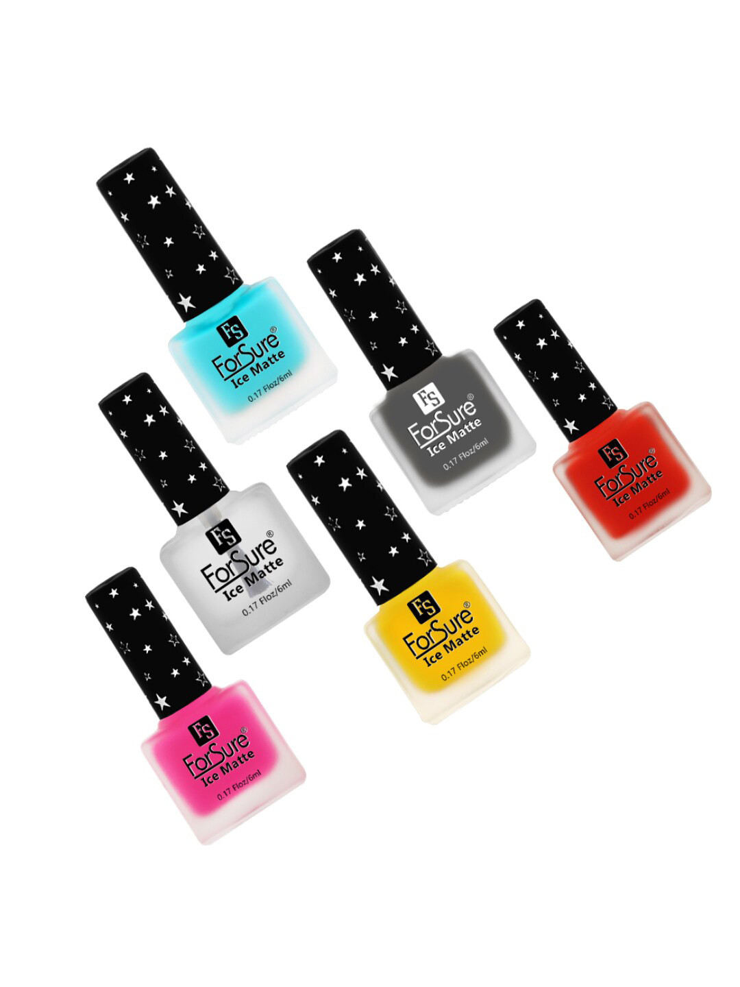 ForSure Ice Matte Set of 6 Nail Paints - 6ml Each - 115 - 113 - 110 - 116 - 104 - 106