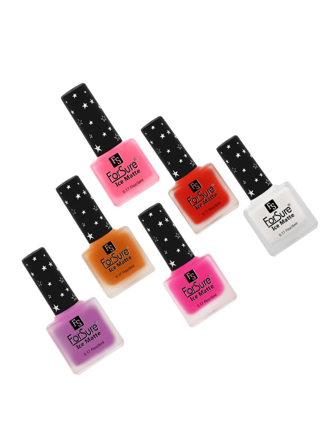 ForSure Ice Matte Set of 6 Nail Paints - 6ml Each - 101 - 102 - 103 - 104 - 105 - 106