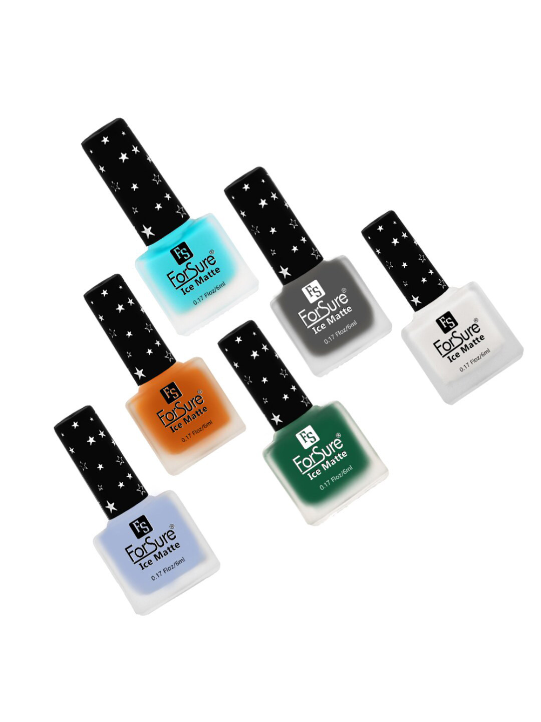 ForSure Ice Matte Set of 6 Nail Paints - 6ml Each - 105 - 113 - 117 - 119 - 103 - 115