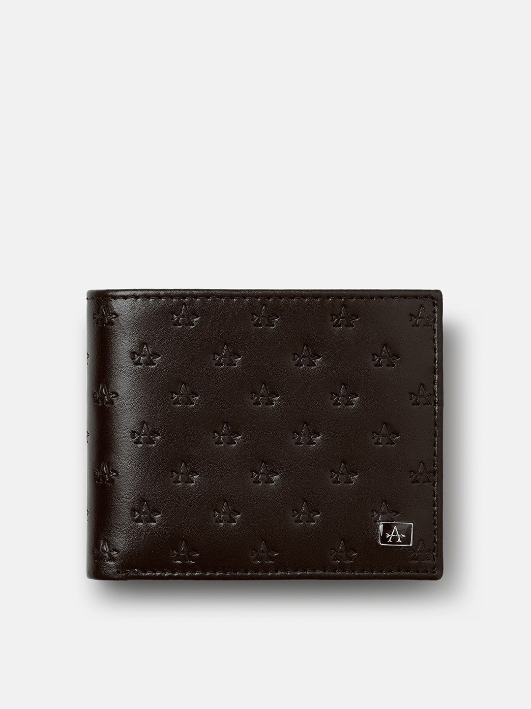 Arrow Men Typography Textured Leather Two Fold Wallet