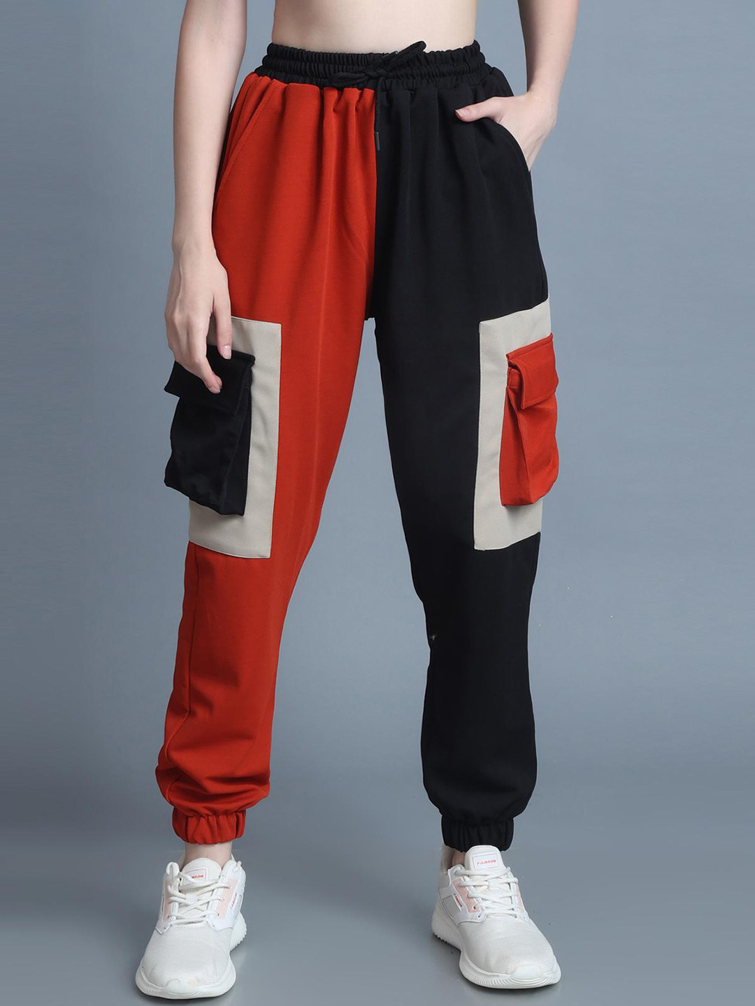 The Dance Bible Women Colourblocked Anti Odor Pure Cotton Joggers