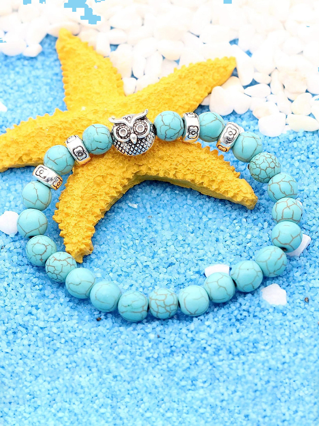 EL REGALO Unisex Owl Design Beaded Bracelet