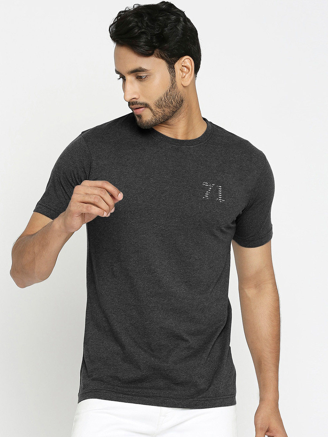 VIP  Round Neck Regular Fit Cotton Casual T-Shirt