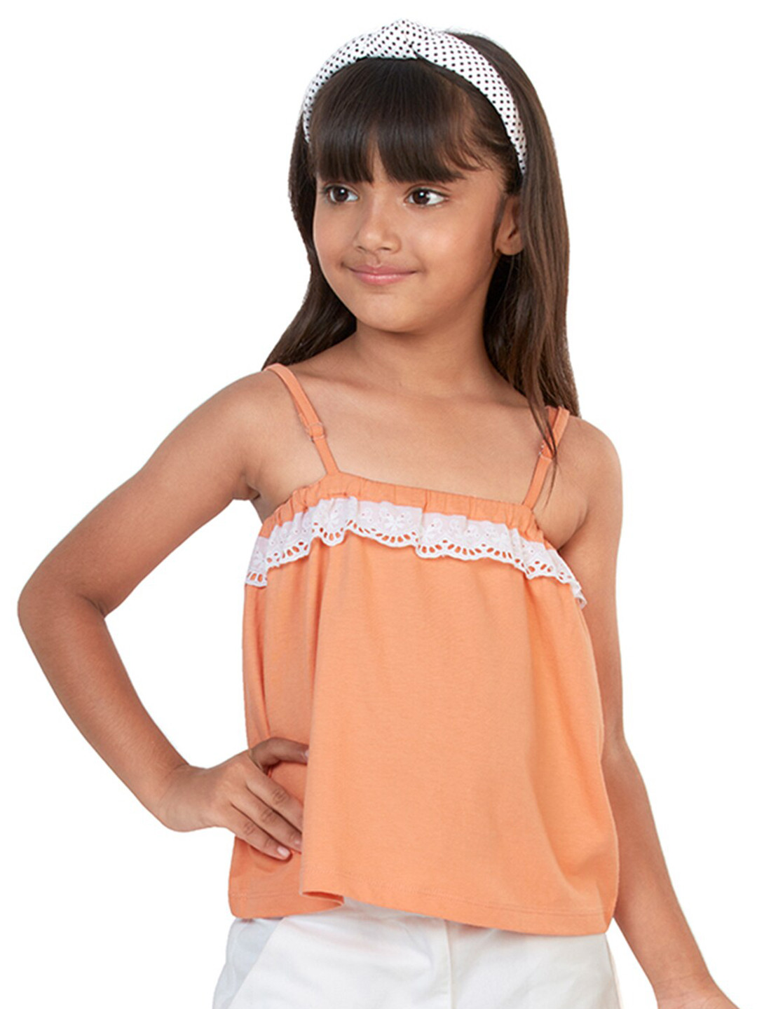 My Milestones Shoulder Straps Lace Up Cotton Top