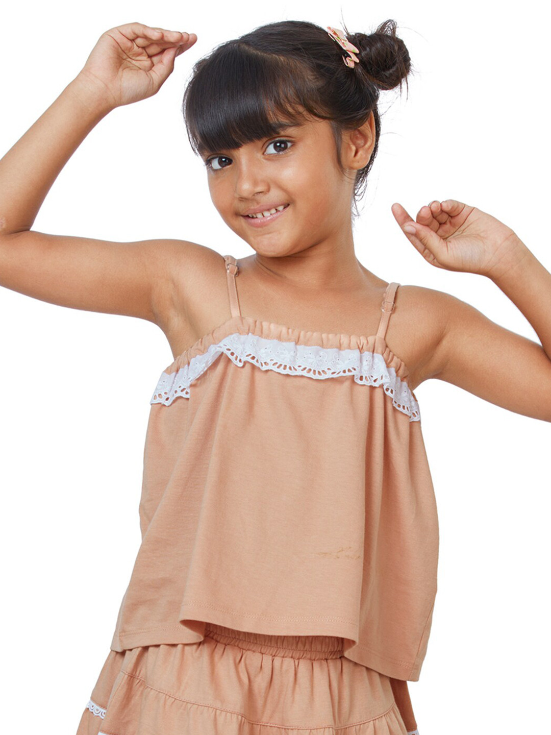 My Milestones Shoulder Straps Lace Up Cotton Top