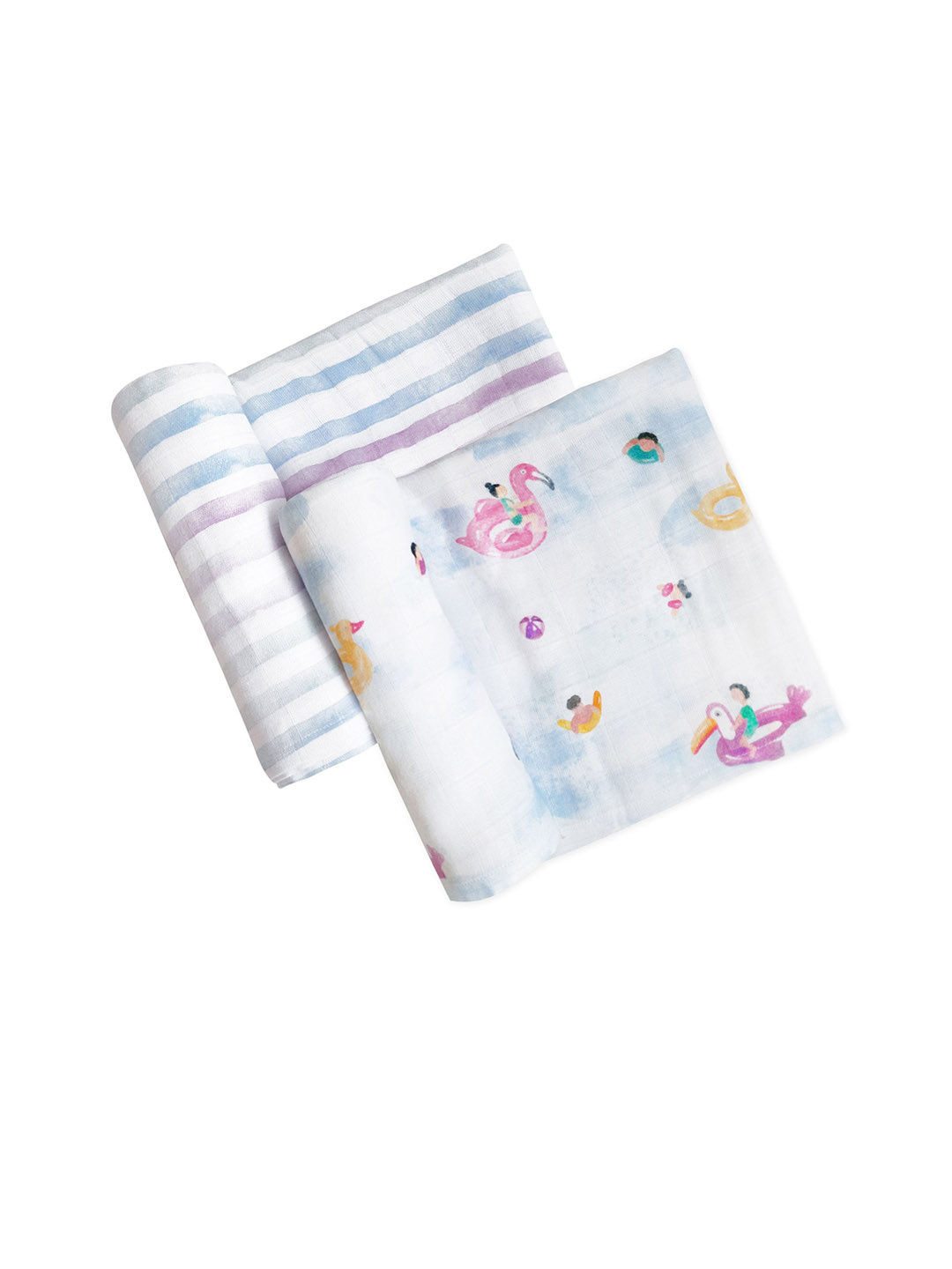 Masilo Kids Set Of 2 Printed Pure Bamboo Cotton Muslin Swaddles