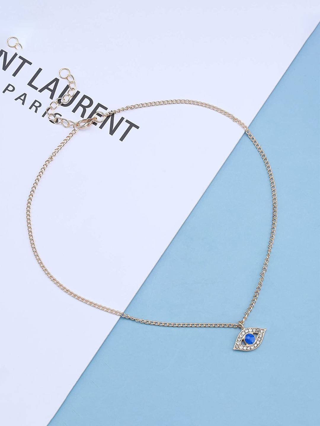 Pinapes Gold-Plated Evil Eye Pendant Necklace