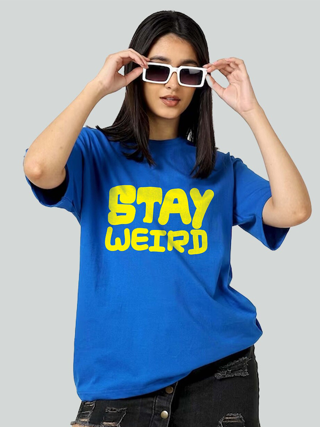 Bloopers Store Typography Printed Pure Cotton Oversized T-shirt