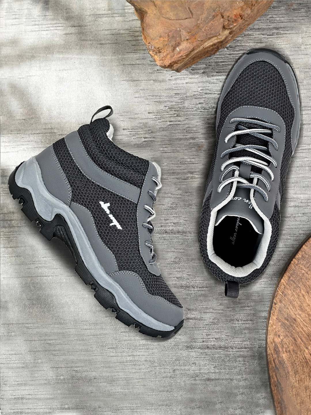 Allen Cooper Men Mid Top Mesh Memory Foam Trekking Shoes