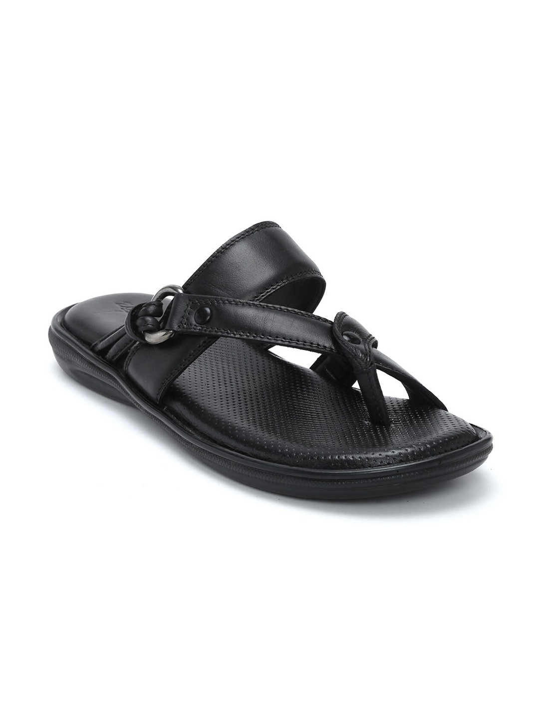 Zoom Shoes Men Textured Leather Comfort Sandals
