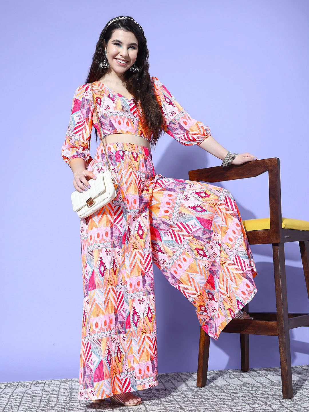 Varanga Women Printed Crop Top With Palazzos - Co Ords for Women 24192166 | Myntra