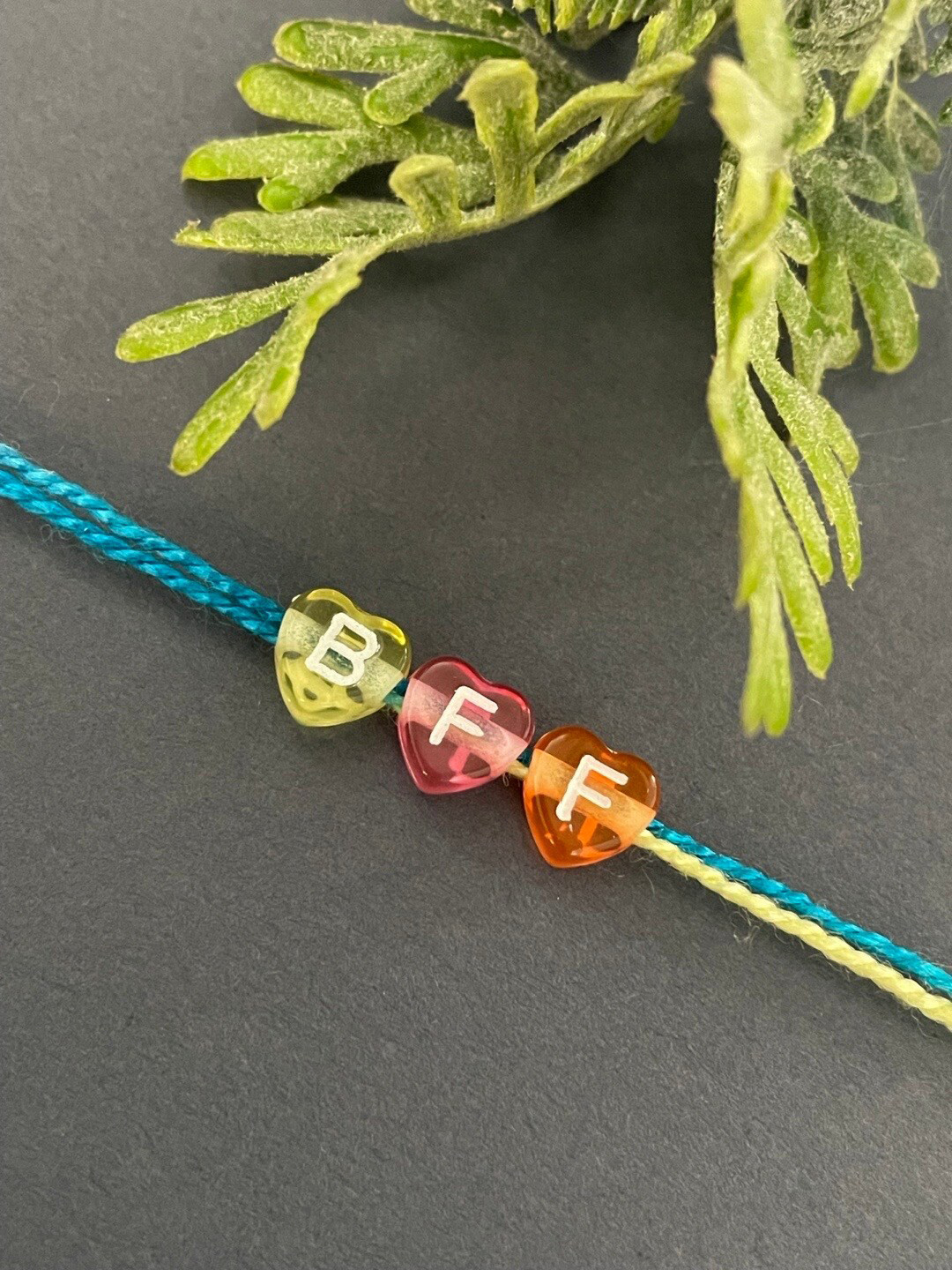 Digital Dress Room Set Of 2 BFF Heart Shape Alphabet Beaded Wraparound Bracelet