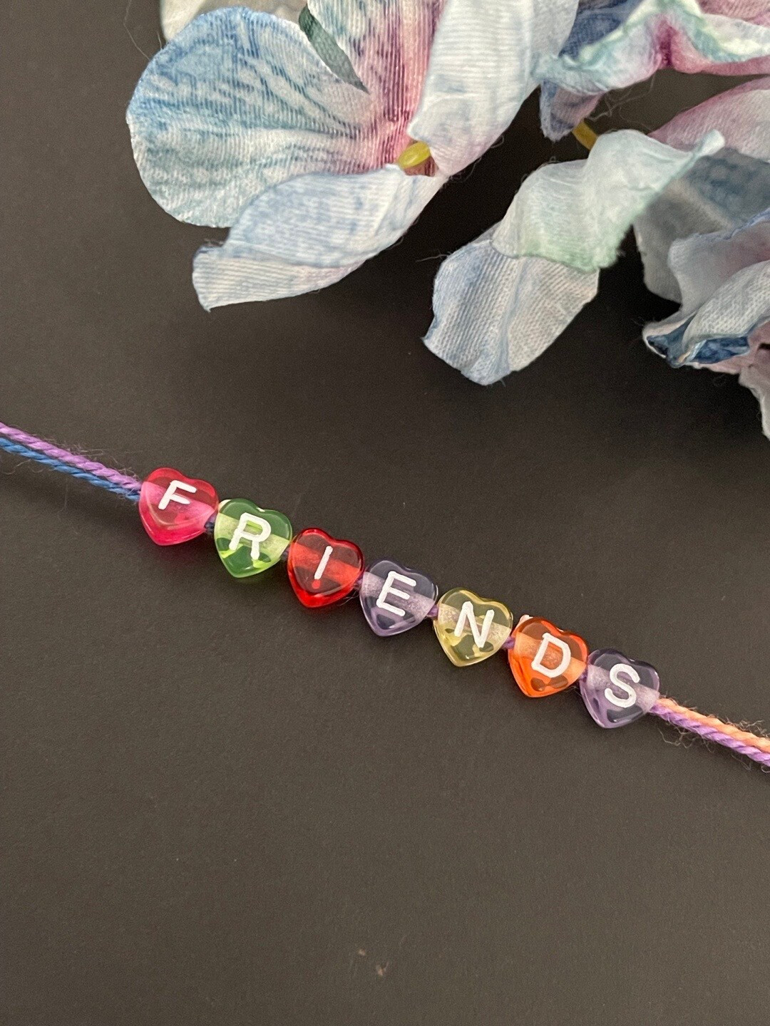 Digital Dress Room Unisex Heart Shape Alphabet Beads Wraparound Bracelet