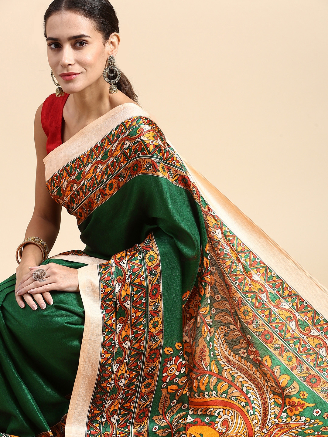 Bhagalpuri cheap sarees myntra