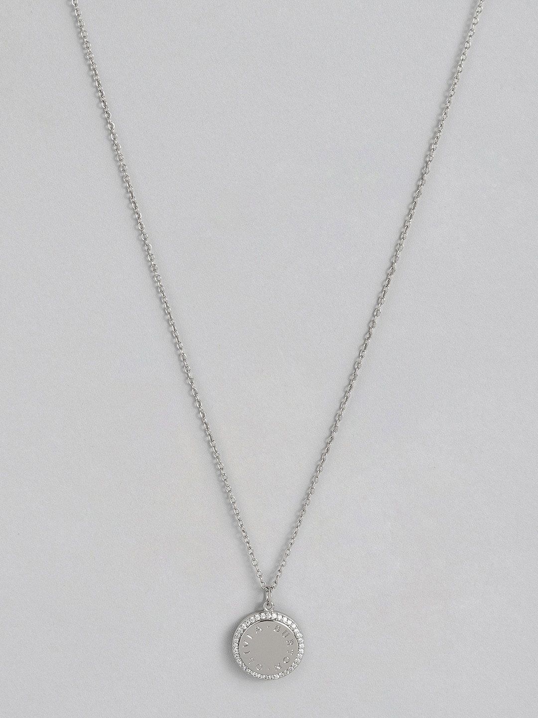 OLIVIA BURTON LONDON Women Classics Stainless Steel Artificial Stones Pendant Necklace