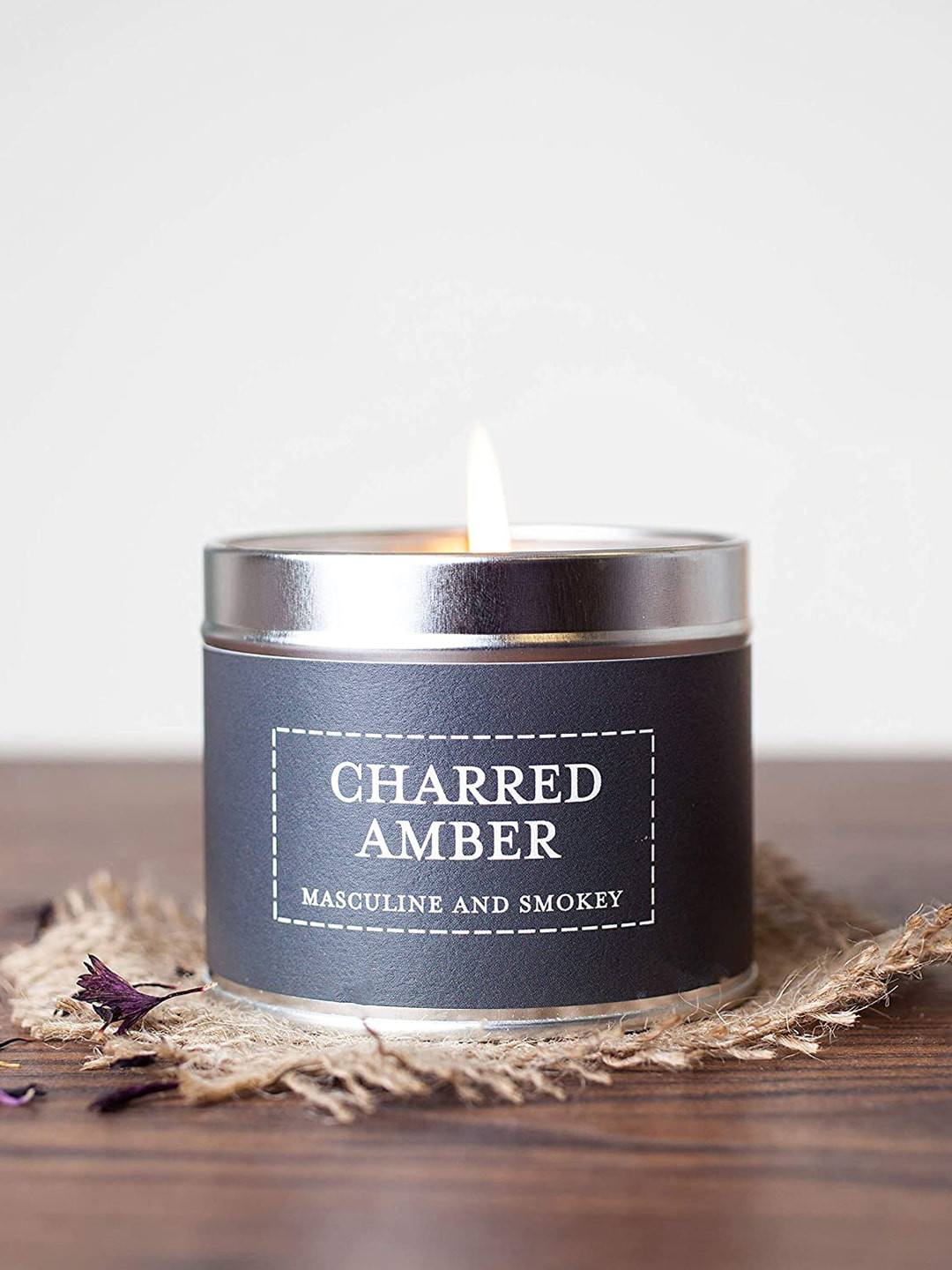 Aromatic Fables Tin Jar Candle Charred Charred Amber Solid Geometric Regular Candles