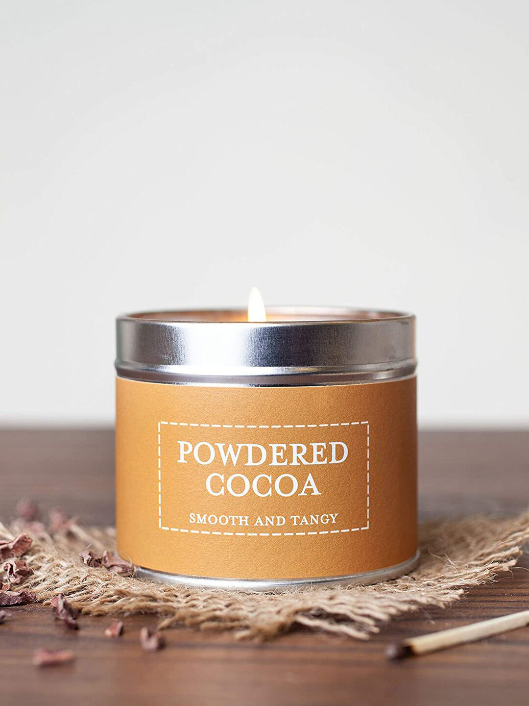 Aromatic Fables Tin Jar Candle Coca 1 Wick Powdered Cocoa Solid Round Regular Candles