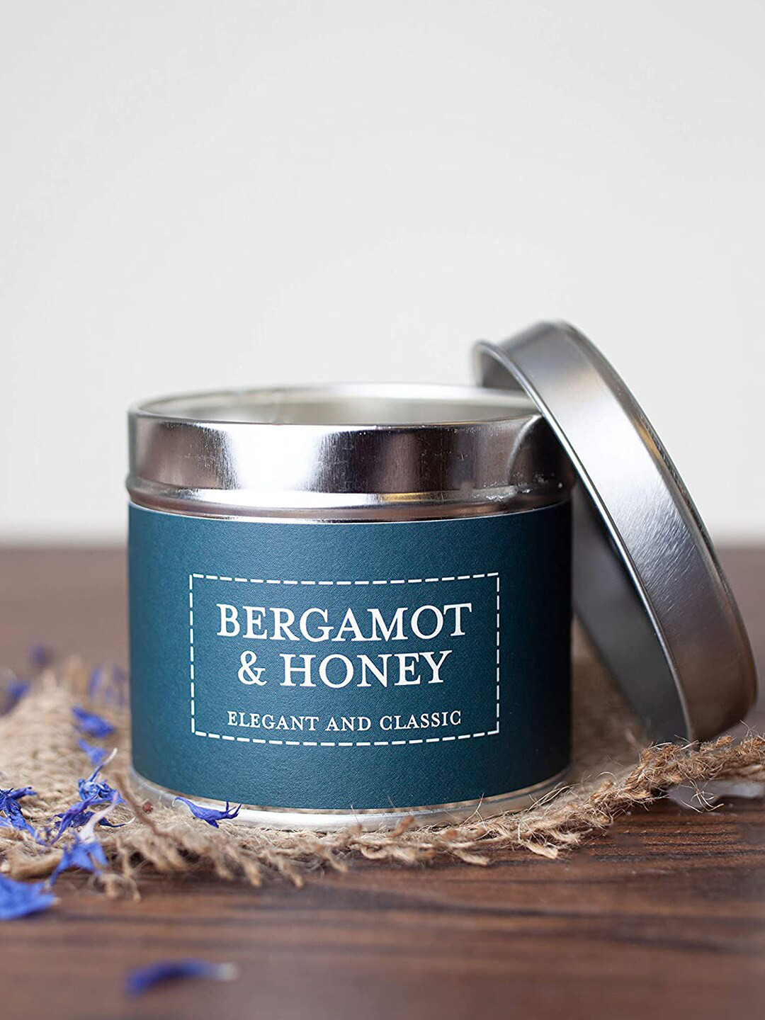 Aromatic Fables Tin Jar Candle Honey Bergamot and Honey Solid Geometric Regular Candles
