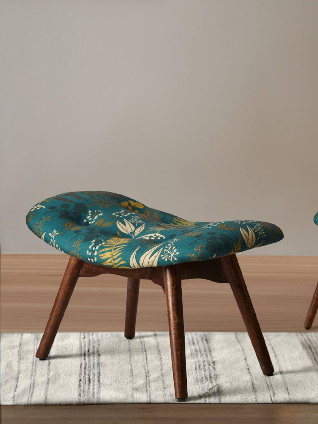 Chumbak Green & Brown Printed Ottomans